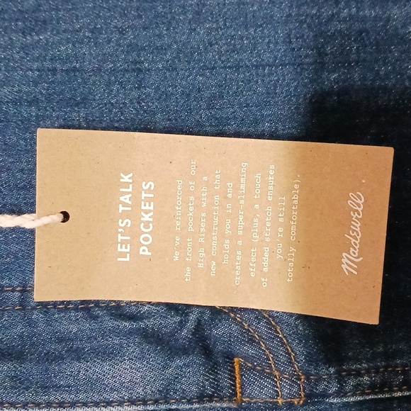 Madewell Jean Skirt slimming stretch 5 pocket zipper button closure NWT 30in - Picture 2 of 4